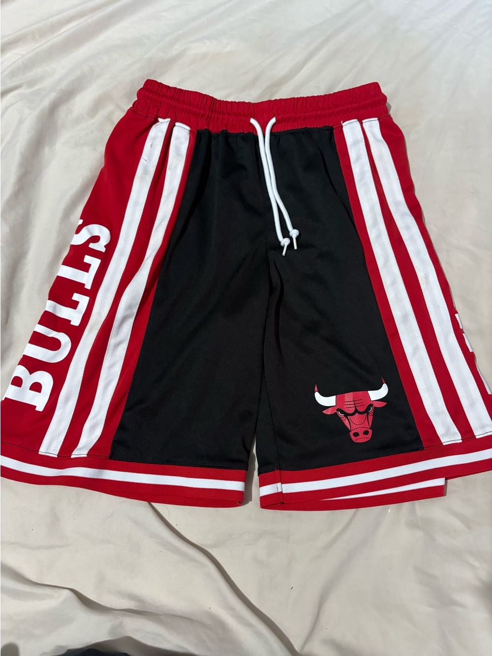 NBA Red and Black Athletic Shorts with Team Logo
